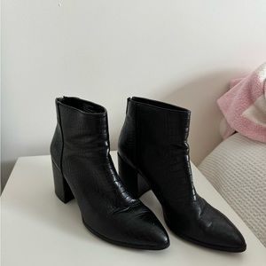 Steve Madden Black Croc Booties
